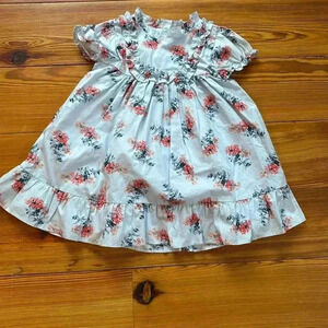 Janie And Jack Light Blue Dress With Pink And Blue Flowers Size 12 - 18 M